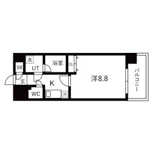1K 間取り図