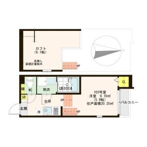 1K 間取り図