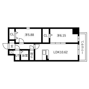 1LDK 間取り図