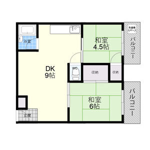 2DK 間取り図