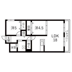 2LDK 間取り図
