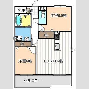 2LDK 間取り図