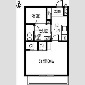 1K 間取り図