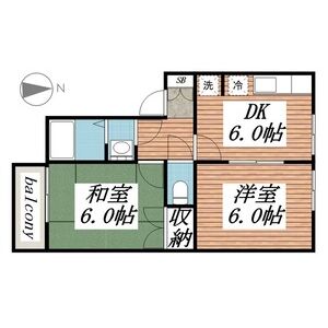 2DK 間取り図