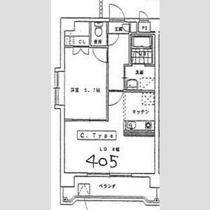 1LDK 間取り図