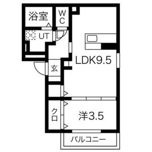 1LDK 間取り図