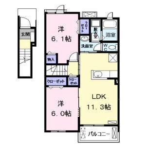 2LDK 間取り図