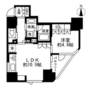 1LDK 間取り図