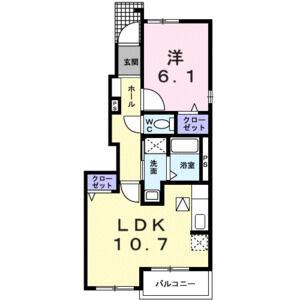 1LDK 間取り図