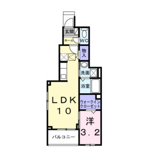 1LDK 間取り図