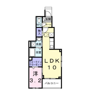 1LDK 間取り図