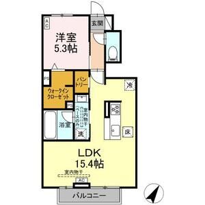 1LDK 間取り図