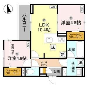 2LDK 間取り図