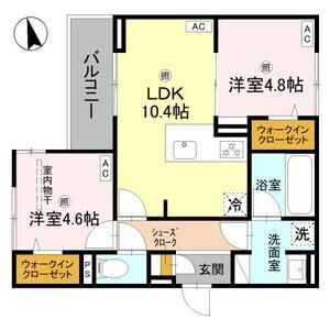 2LDK 間取り図