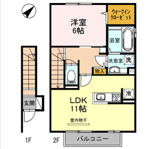 1LDK 間取り図