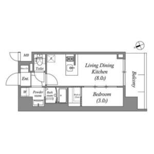 1LDK 間取り図