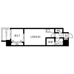 1LDK 間取り図
