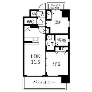 2LDK 間取り図