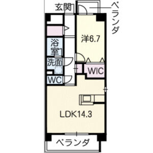 1LDK 間取り図