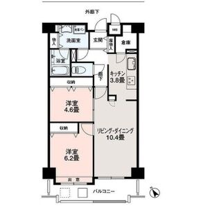 2LDK 間取り図