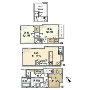 2LDK 間取り図