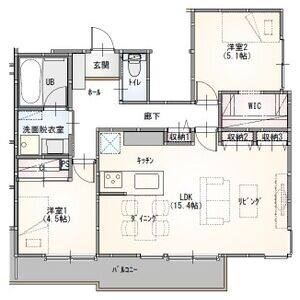 2LDK 間取り図