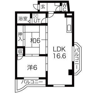 2LDK 間取り図