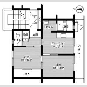 2DK 間取り図