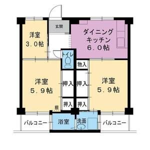 3DK 間取り図