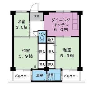 3DK 間取り図