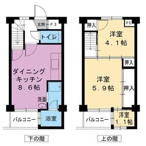 2LDK 間取り図
