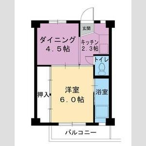 1DK 間取り図