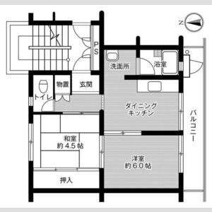 2DK 間取り図