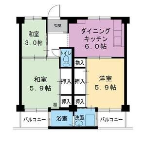 3DK 間取り図