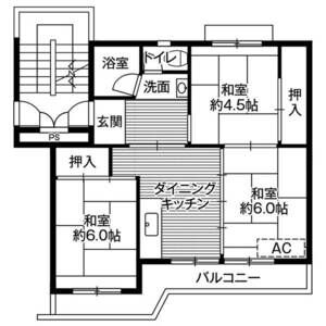 3DK 間取り図