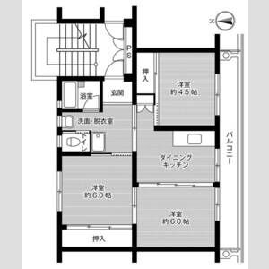3DK 間取り図