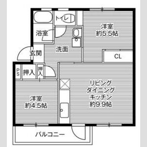 2LDK 間取り図