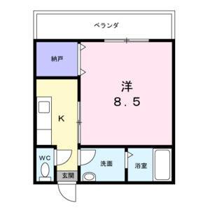 1K 間取り図
