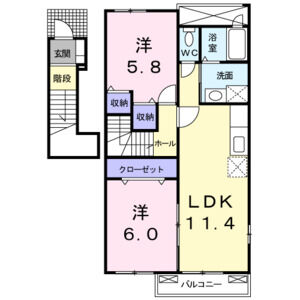 2LDK 間取り図