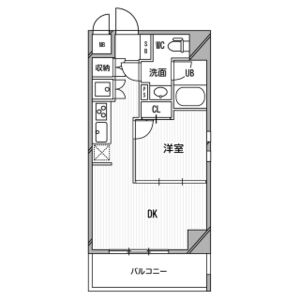 1DK 間取り図