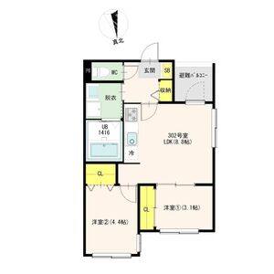 2LDK 間取り図
