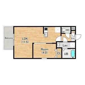 1LDK 間取り図