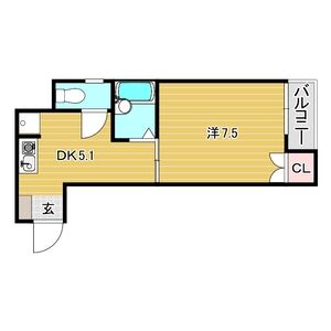 1DK 間取り図