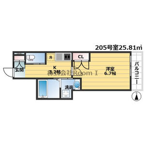 1K 間取り図