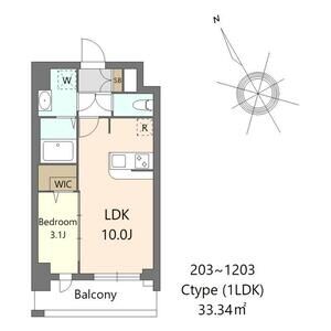 1LDK 間取り図