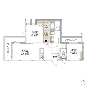 2LDK 間取り図