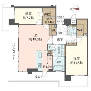 2LDK 間取り図