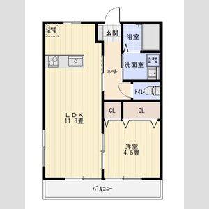1LDK 間取り図