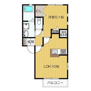 1LDK 間取り図