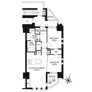2LDK 間取り図